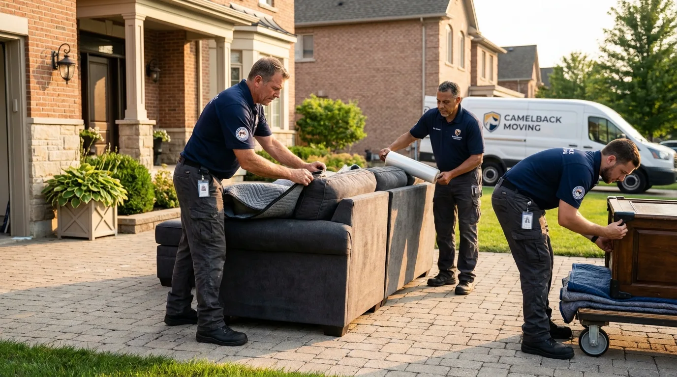 Large estate moving crew wrapping furniture in Ashland, KY